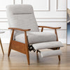 Terni Wood Arm Push Back Recliner in Performance Fabric - Sea Oat - Comfort Pointe