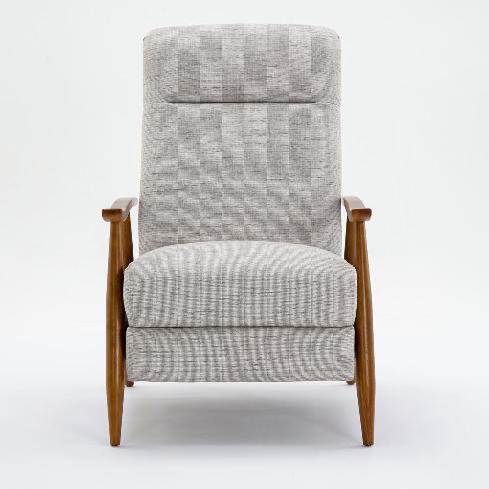 Terni Wood Arm Push Back Recliner in Performance Fabric - Sea Oat - Comfort Pointe