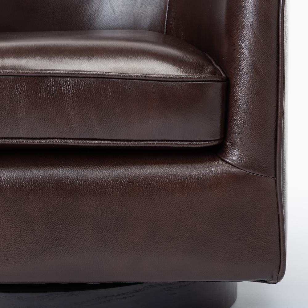Turner Brown Top Grain Leather Swivel Chair - Comfort Pointe