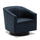 Gaven Midnight Blue Wood Base Swivel Chair - Comfort Pointe