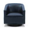 Gaven Midnight Blue Wood Base Swivel Chair - Comfort Pointe
