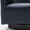 Gaven Midnight Blue Wood Base Swivel Chair - Comfort Pointe
