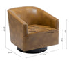 Gaven Camel Wood Base Swivel Chair - Comfort Pointe