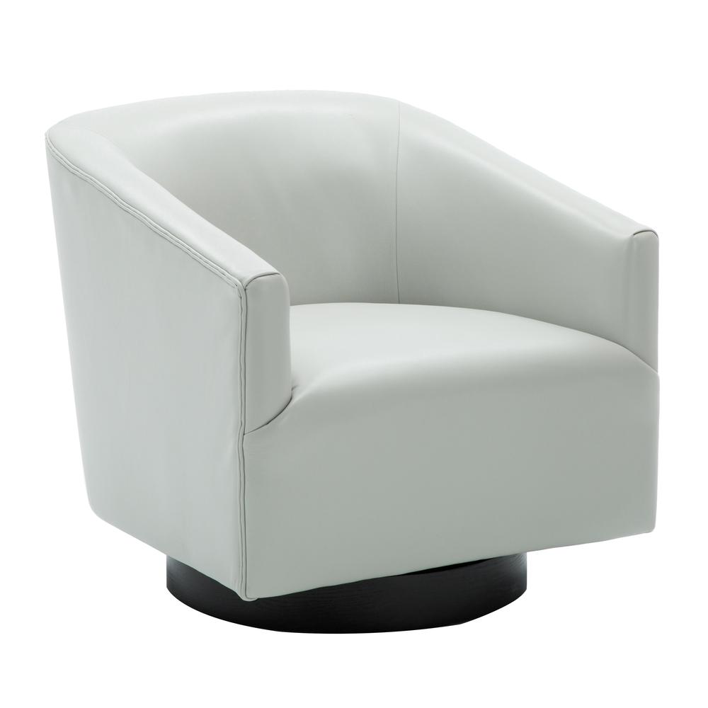 Gaven Dove Grey Wood Base Swivel Chair - Comfort Pointe