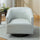 Gaven Dove Grey Wood Base Swivel Chair - Comfort Pointe