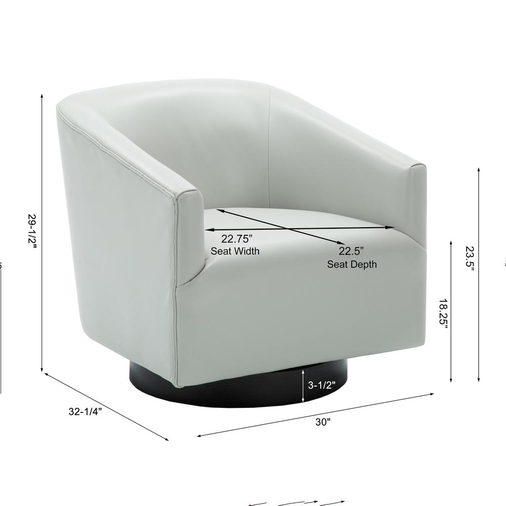 Gaven Dove Grey Wood Base Swivel Chair - Comfort Pointe