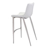 Magnus Barstool (Set of 2) White & Silver - ZUO