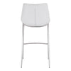 Magnus Barstool (Set of 2) White & Silver - ZUO