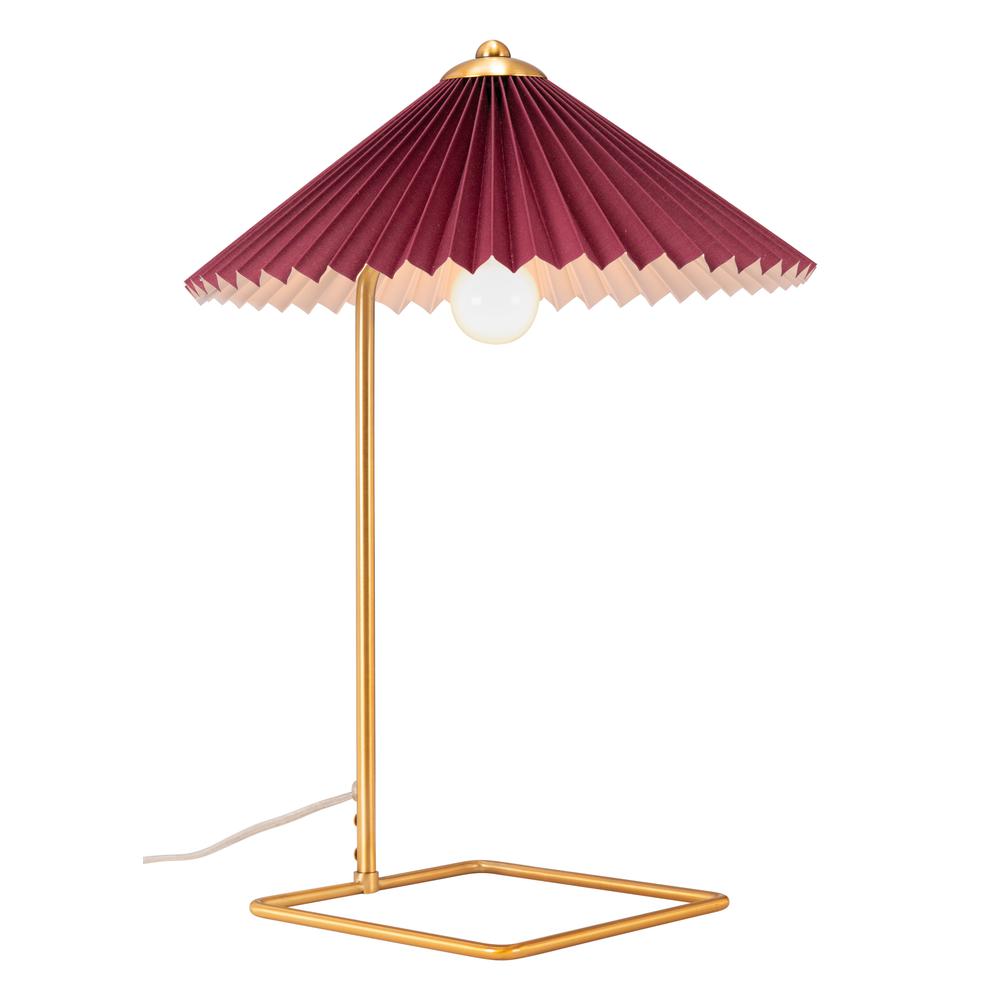 Charo Table Lamp Red & Gold - ZUO