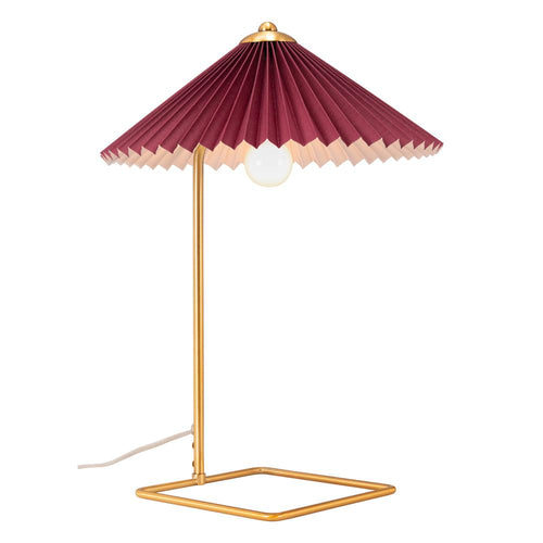 Charo Table Lamp Red & Gold - ZUO