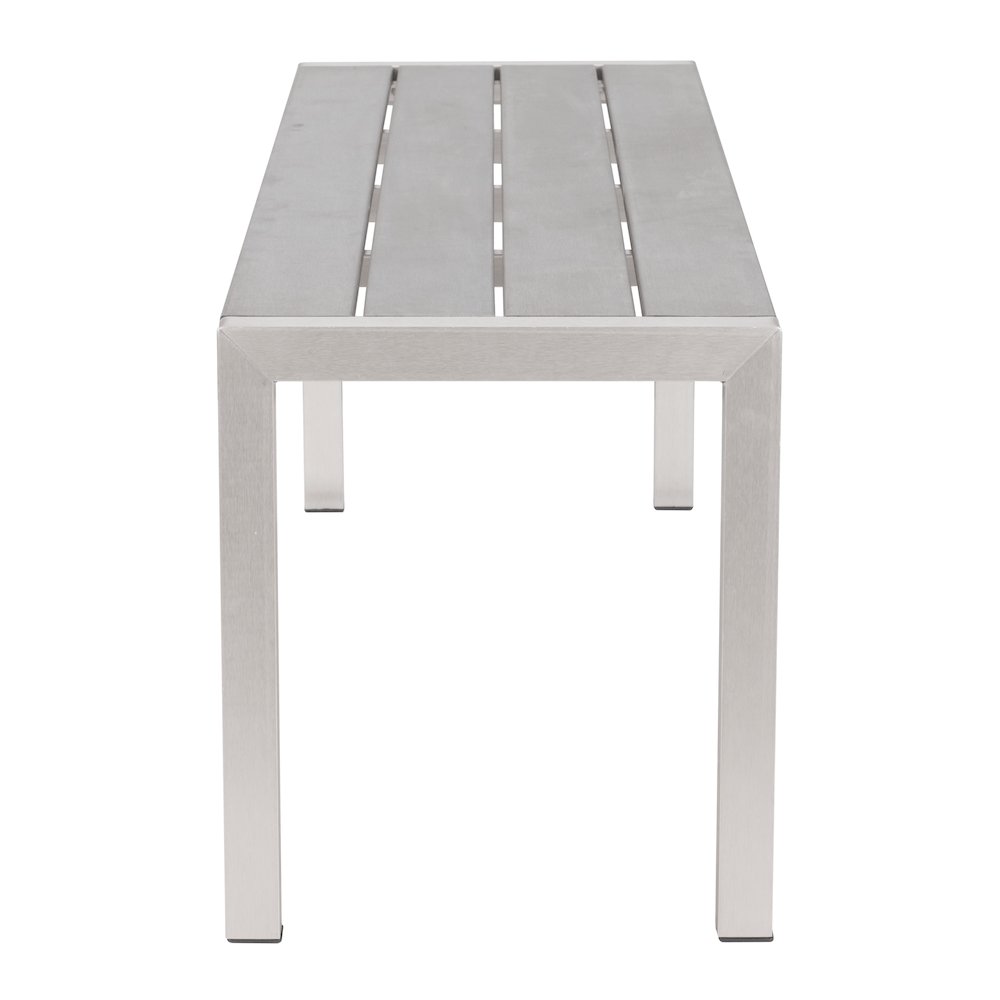 Metropolitan Double Bench Gray & Silver - ZUO