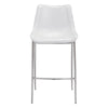 Magnus Barstool (Set of 2) White & Silver - ZUO