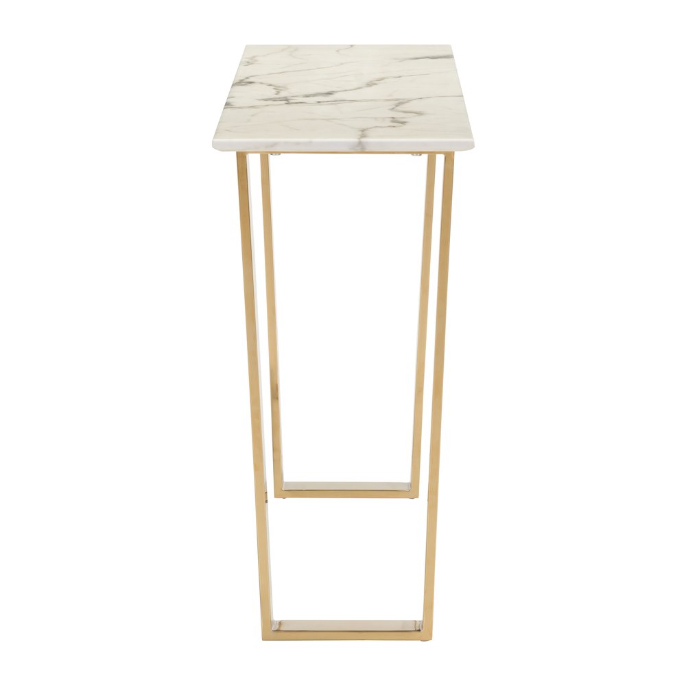 Atlas Console Table White & Gold - ZUO