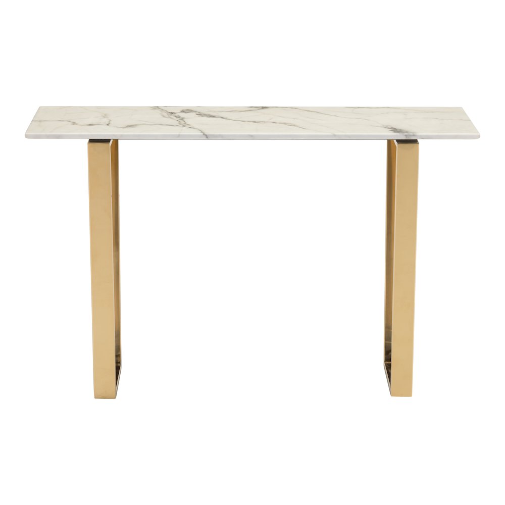 Atlas Console Table White & Gold - ZUO