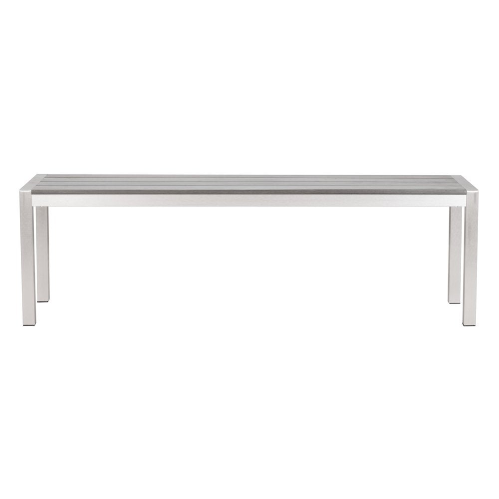Metropolitan Double Bench Gray & Silver - ZUO
