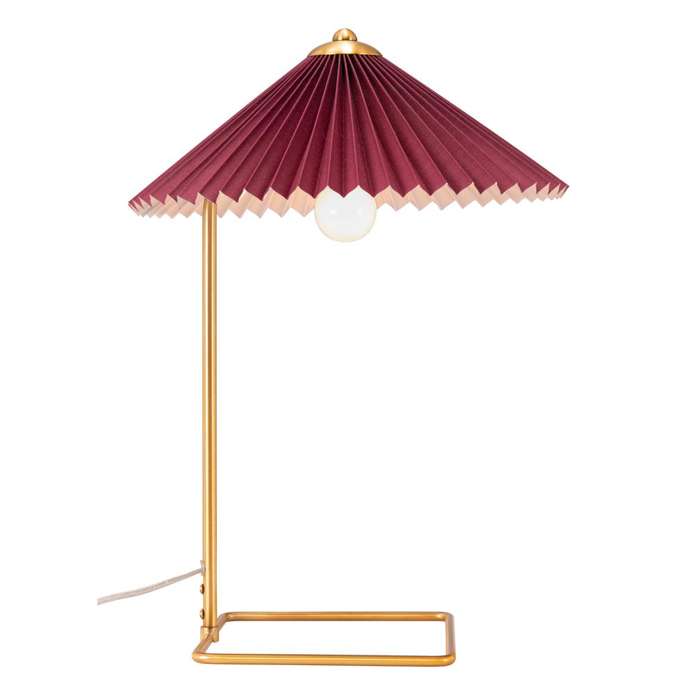Charo Table Lamp Red & Gold - ZUO