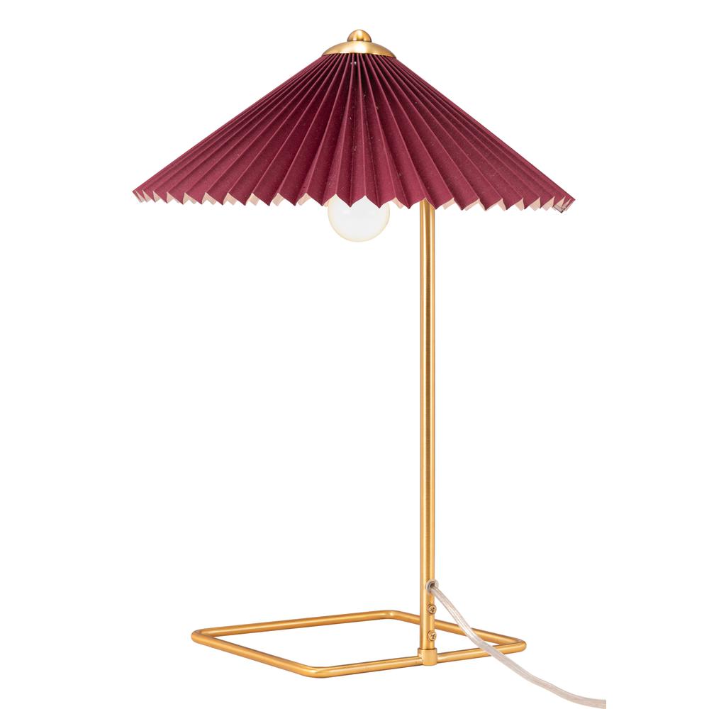 Charo Table Lamp Red & Gold - ZUO
