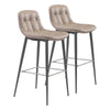 Tangiers Barstool (Set of 2) Taupe - ZUO