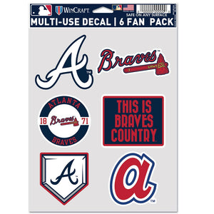 Atlanta Braves Decal Multi Use Fan 6 Pack - WinCraft