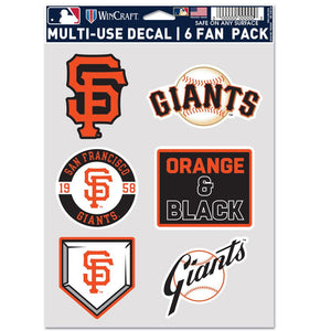 San Francisco Giants Decal Multi Use Fan 6 Pack - WinCraft