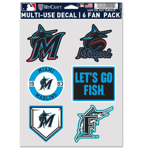Miami Marlins Decal Multi Use Fan 6 Pack - WinCraft