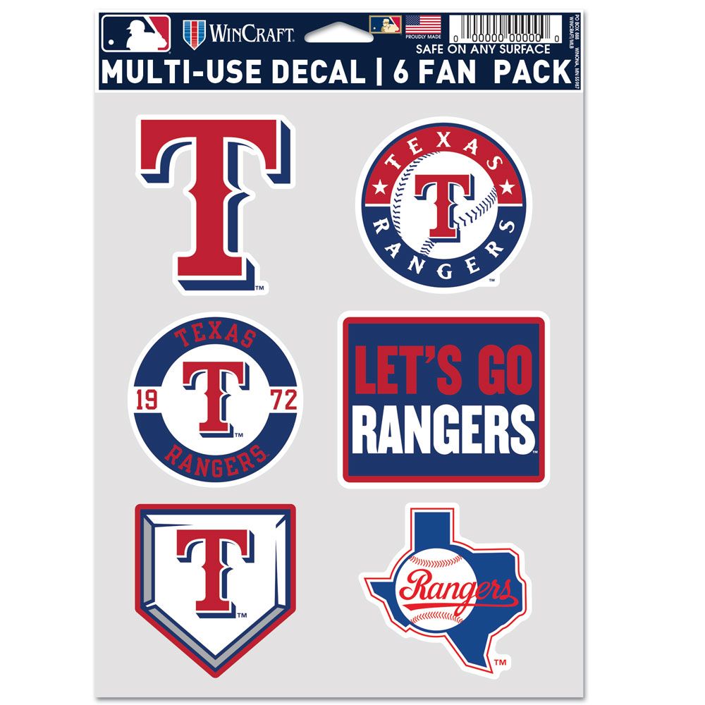 Texas Rangers Decal Multi Use Fan 6 Pack - WinCraft