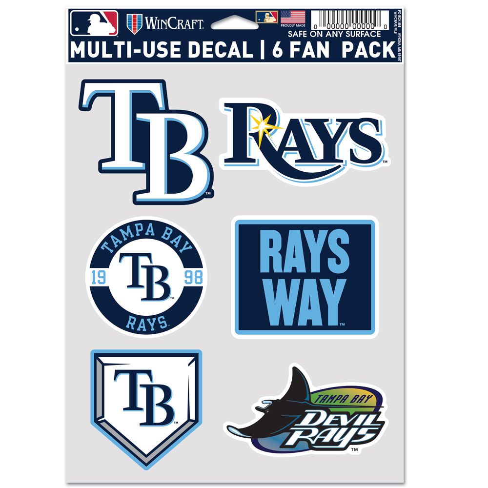 Tampa Bay Rays Decal Multi Use Fan 6 Pack - WinCraft