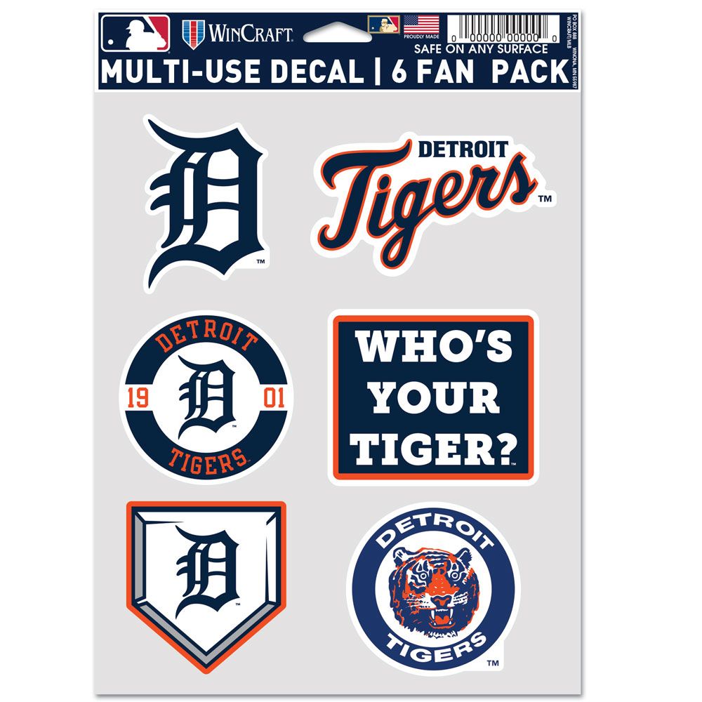 Detroit Tigers Decal Multi Use Fan 6 Pack - WinCraft