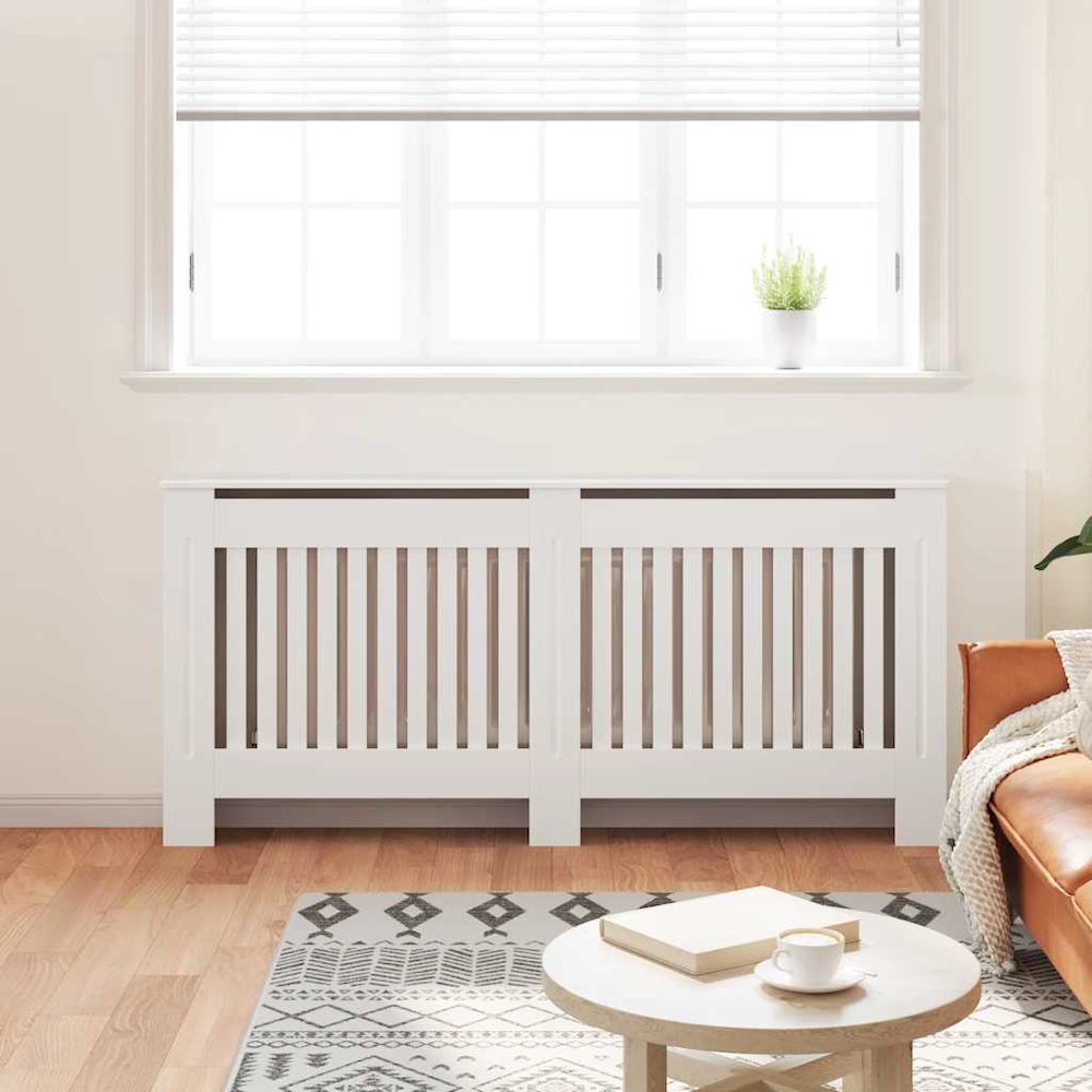 vidaXL Radiator Cover White MDF 67.7