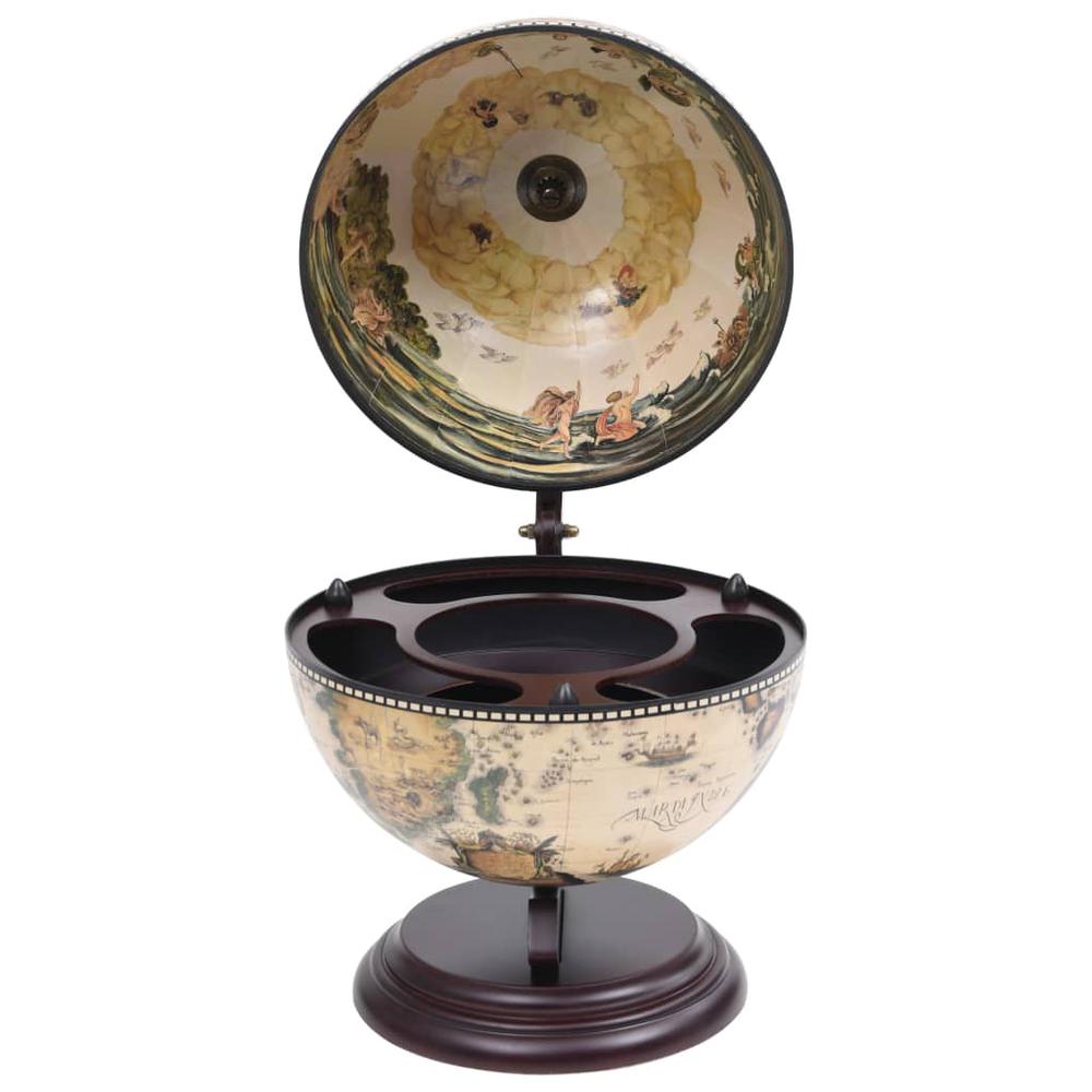 vidaXL Tabletop Globe Bar Wine Stand Eucalyptus Wood White, 320910