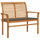 vidaXL Patio Bench with Taupe Cushion 44.1'' Solid Teak Wood