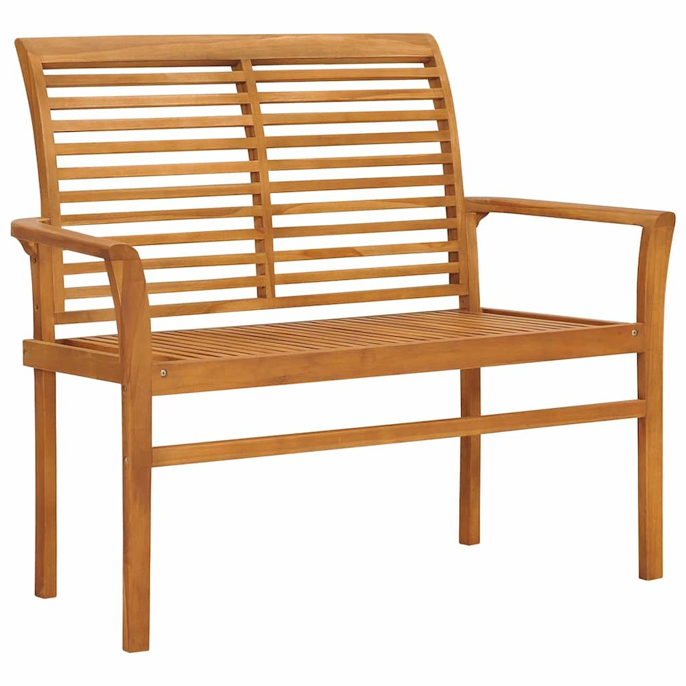 vidaXL Patio Bench with Taupe Cushion 44.1'' Solid Teak Wood