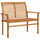 vidaXL Patio Bench with Taupe Cushion 44.1'' Solid Teak Wood