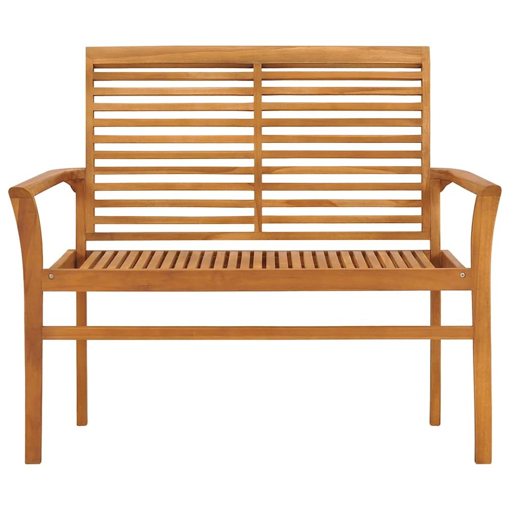 vidaXL Patio Bench with Taupe Cushion 44.1'' Solid Teak Wood
