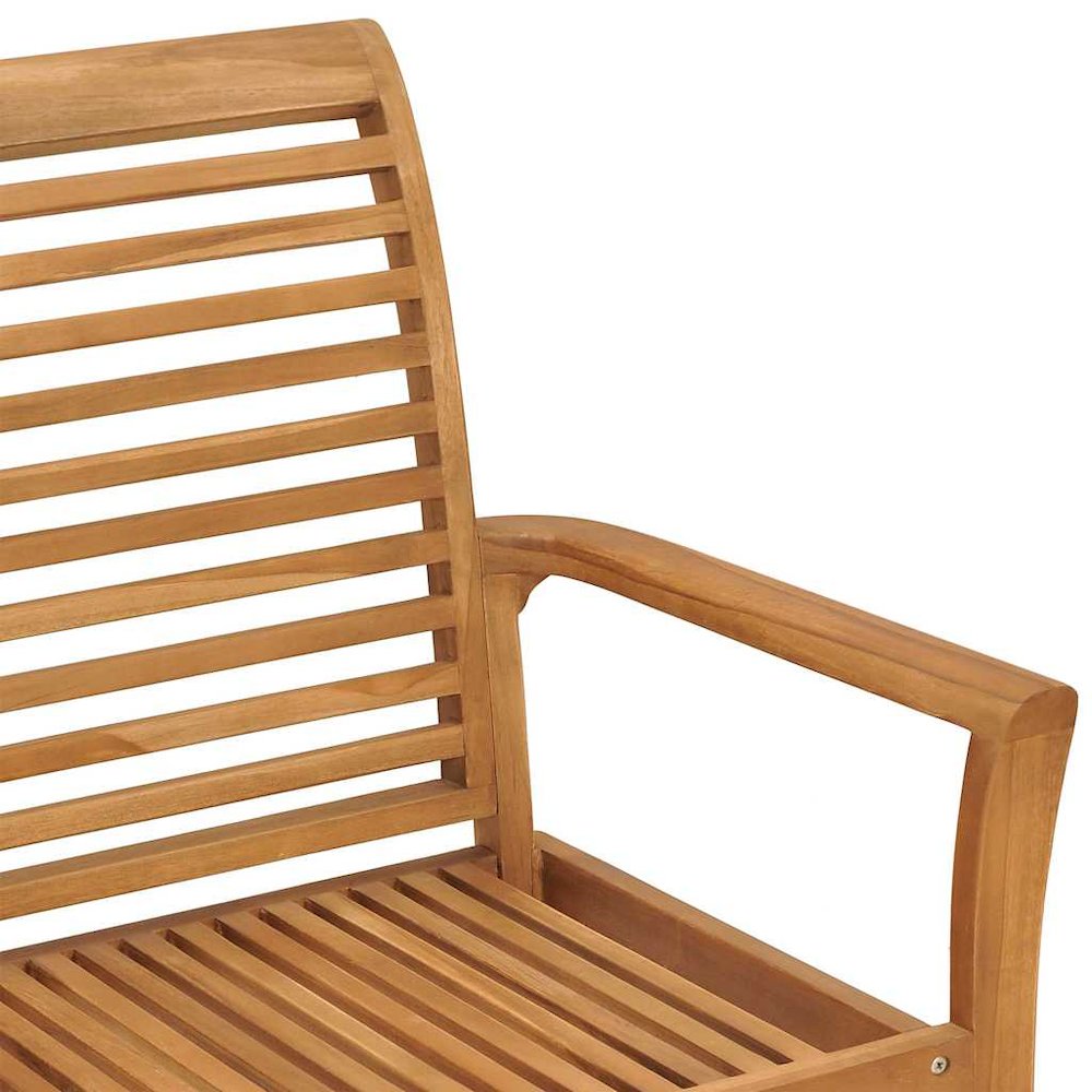 vidaXL Patio Bench with Taupe Cushion 44.1'' Solid Teak Wood
