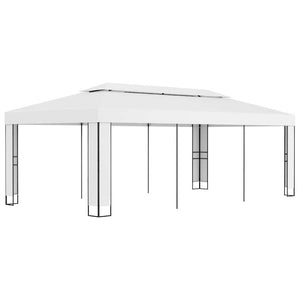 vidaXL Gazebo with Double Roof 9.8'x19.6'White
