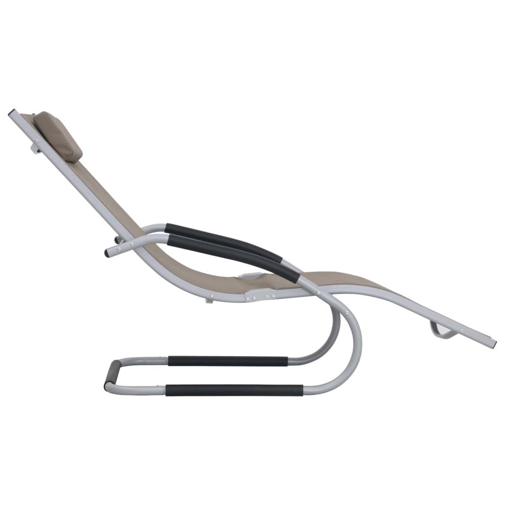 vidaXL Sun Lounger with Pillow Aluminum and Textilene Taupe