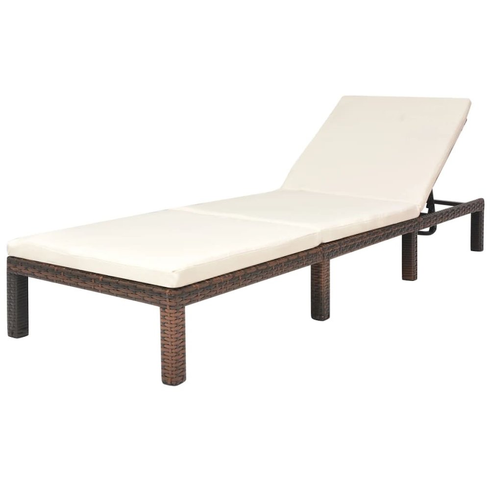 Sunlounger Brown PE Rattan Standard Adjustable Armrests - vidaXL