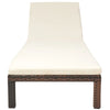 Sunlounger Brown PE Rattan Standard Adjustable Armrests - vidaXL