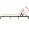 Sunlounger Brown PE Rattan Standard Adjustable Armrests - vidaXL