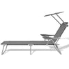 Sun Lounger Steel Grey Powder-coated steel frame, Polyester fabric - vidaXL