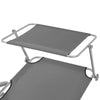 Sun Lounger Steel Grey Powder-coated steel frame, Polyester fabric - vidaXL