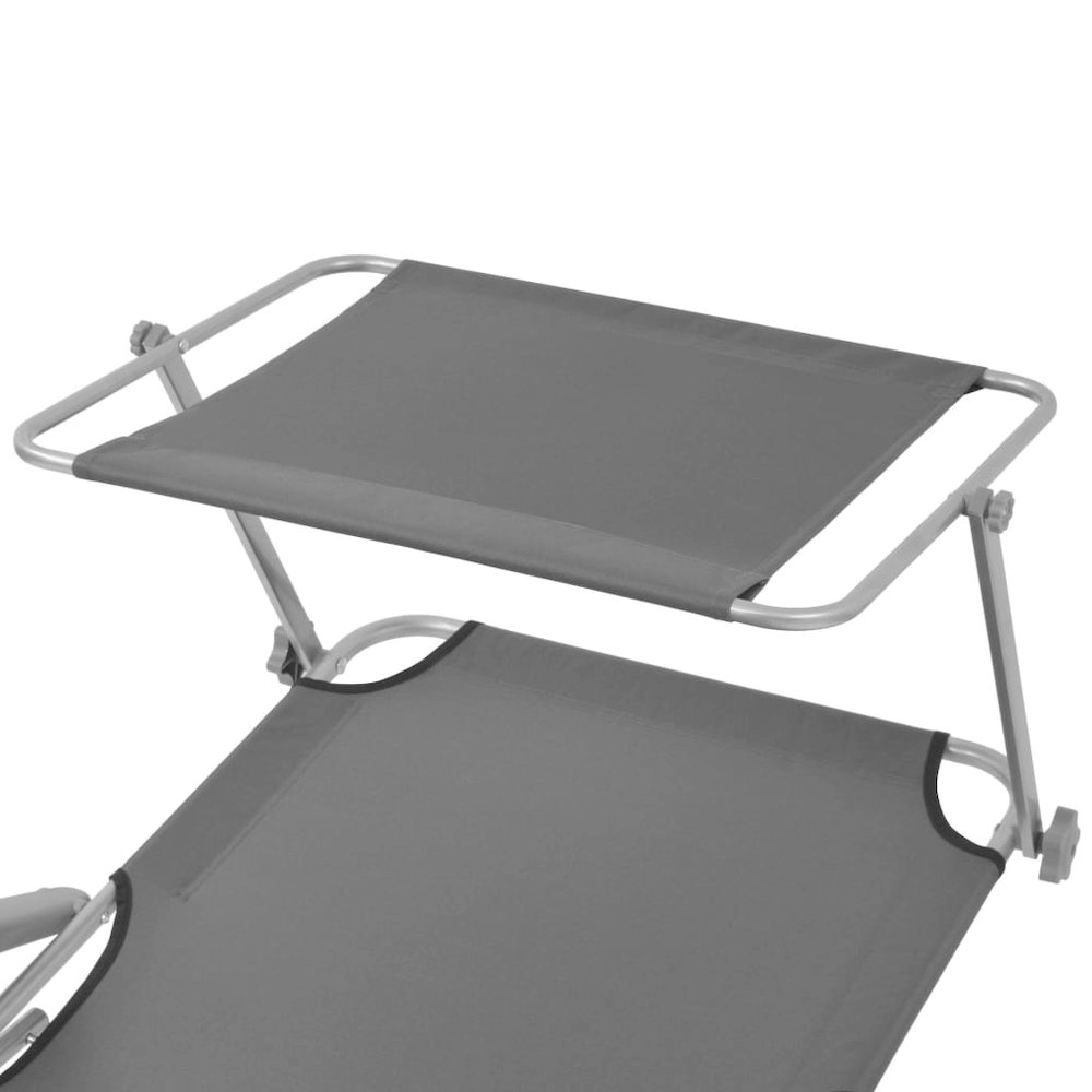 Sun Lounger Steel Grey Powder-coated steel frame, Polyester fabric - vidaXL