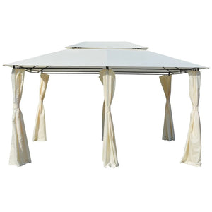vidaXL Garden Marquee with Curtains 157.5''x118.1'' White , 43216