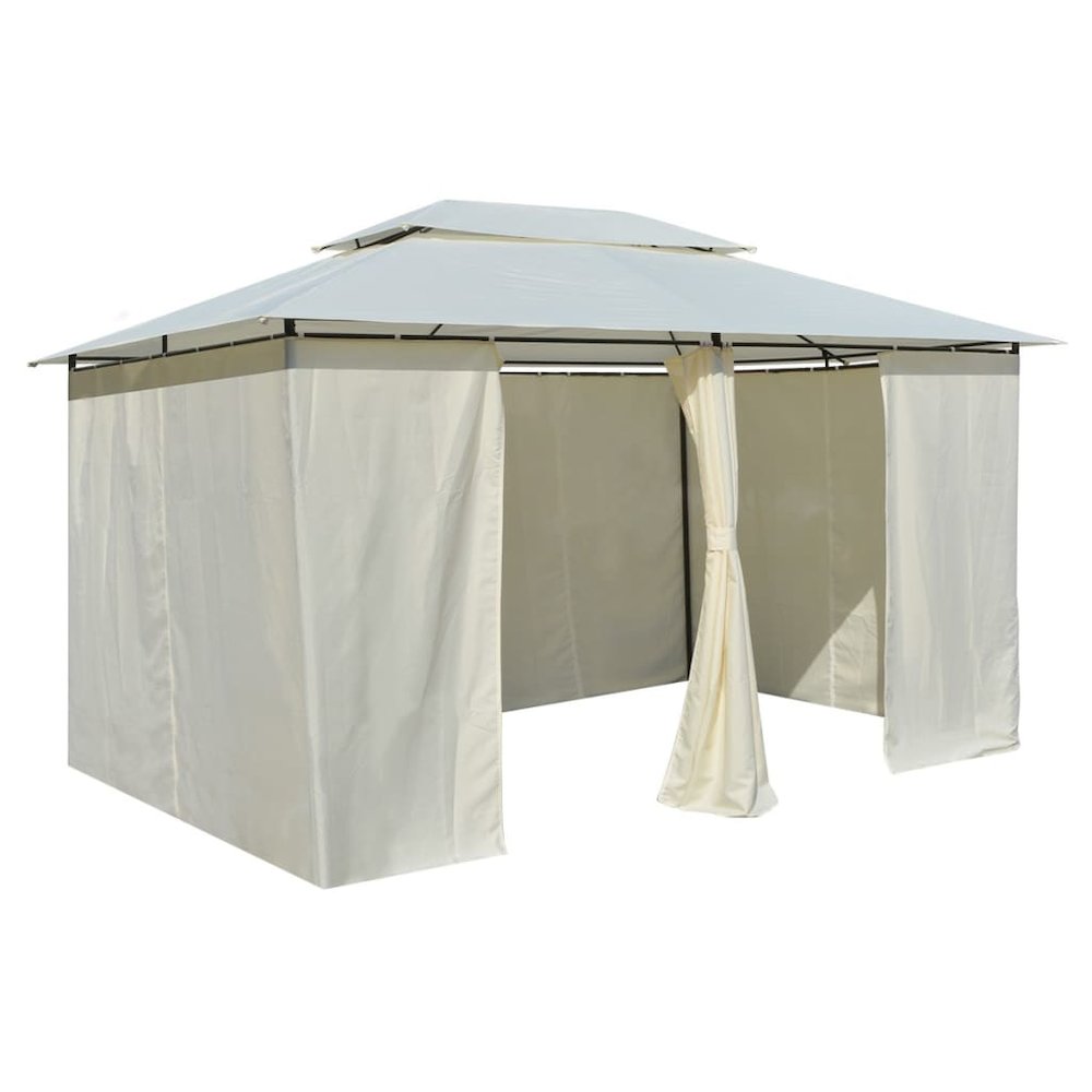 vidaXL Garden Marquee with Curtains 157.5''x118.1'' White , 43216