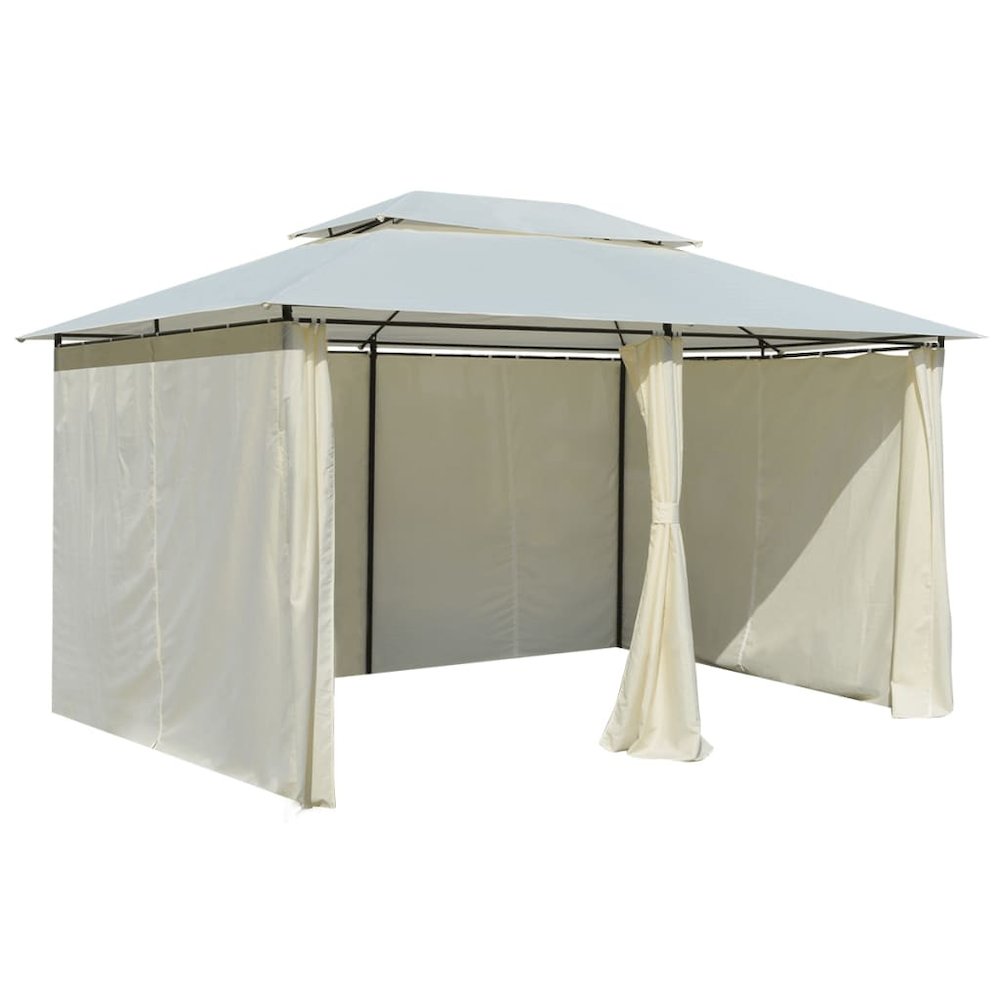 vidaXL Garden Marquee with Curtains 157.5''x118.1'' White , 43216