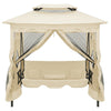 Garden Swing Chair Cream White Polyester and Powder-Coated Steel - vidaXL