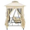 Garden Swing Chair Cream White Polyester and Powder-Coated Steel - vidaXL