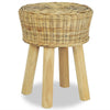 Stool Natural Natural Rattan, Solid Teak Standard Durable - vidaXL