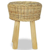 Stool Natural Natural Rattan, Solid Teak Standard Durable - vidaXL